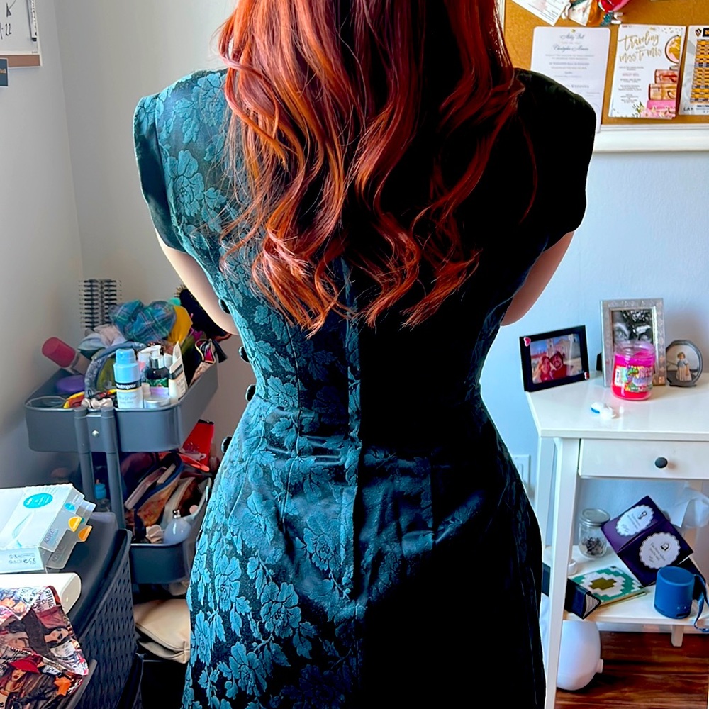 Vintage tight oriental dress with slit